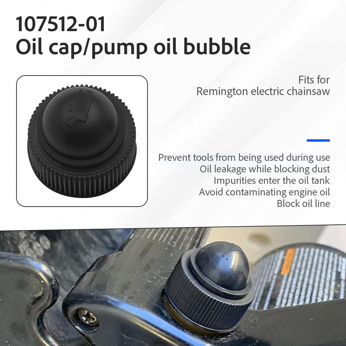 Close-up of Qissiq cap/bulb assembly for Remington 079084-01