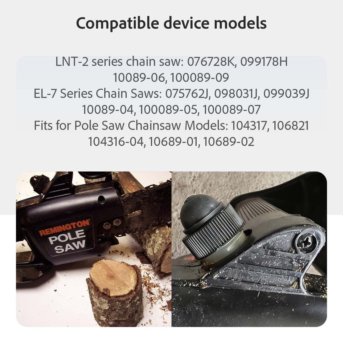 Model-fit guide showing Qissiq Remington cap/bulb assembly compatibility