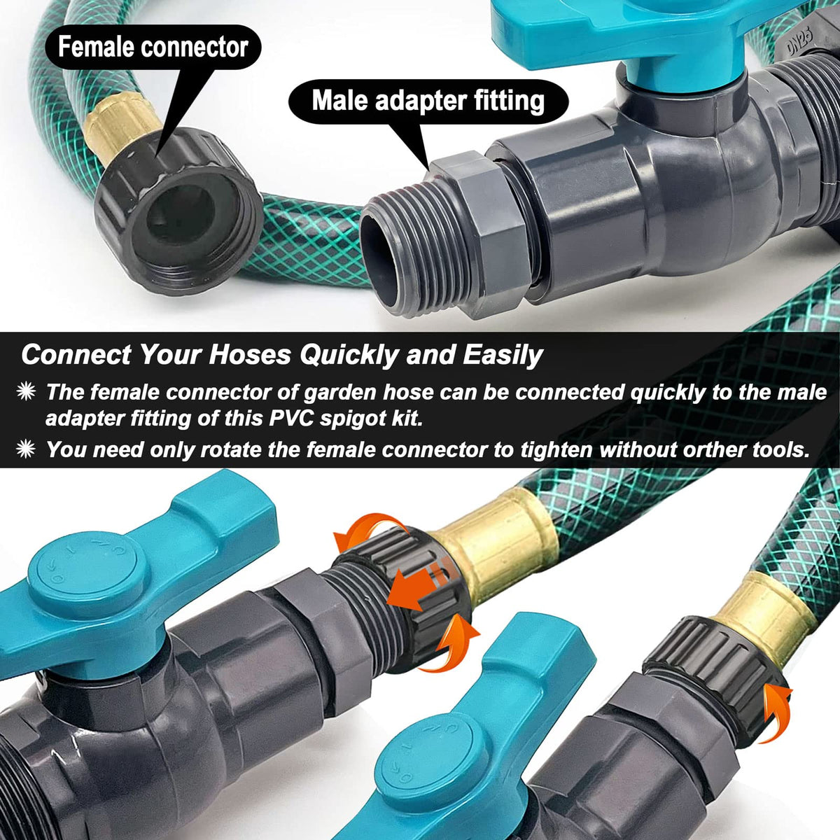 Qitdathn garden hose male adapter enables fast hose attachment