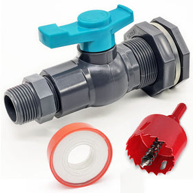 Qitdathn rain barrel spigot kit with hole saw included for quick setup