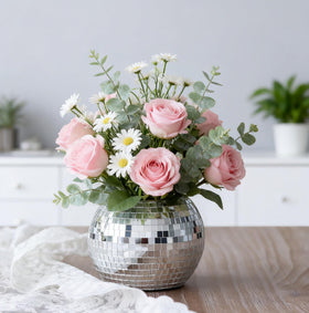 Qiumyanlod Disco Ball Flower Pot ideal for succulents or herbs