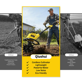 Qiushui lightweight tiller at about 10 pounds for easy transport
