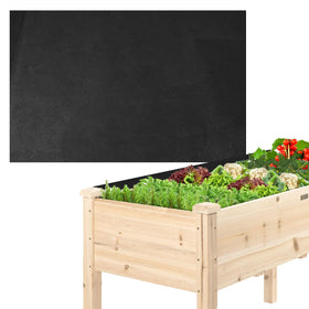 Qivine raised garden bed liner setup showing soil containment and drainage