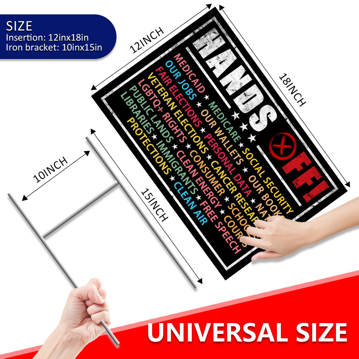 Qiyeyeye double sided protest sign 18x12 inches for versatile outdoor displays.