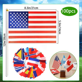 qiyeyeye handheld flags with plastic sticks ready for waving