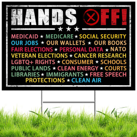 Qiyeyeye No Kings protest sign front view, 18x12 inches, highly visible for outdoor demonstrations.