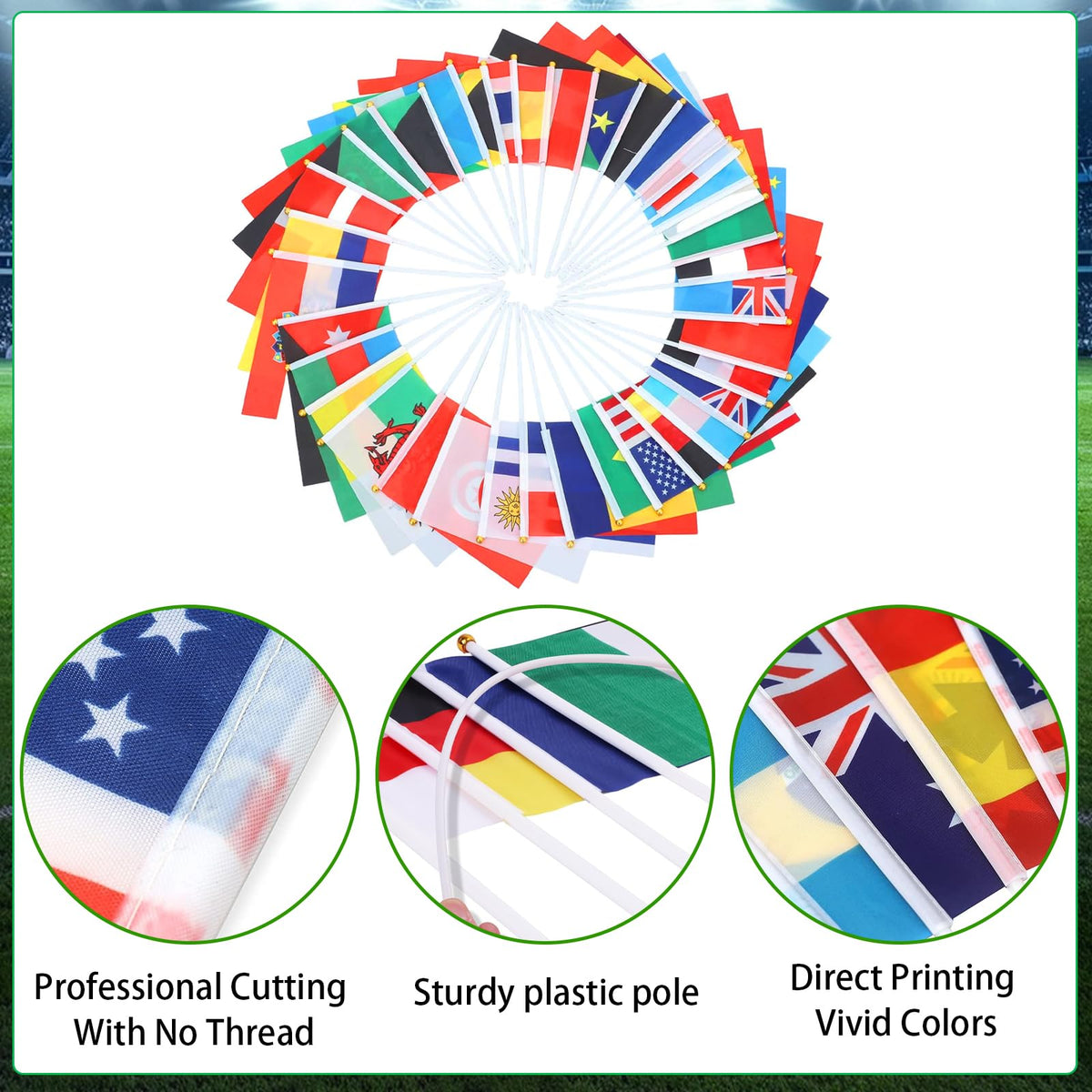 qiyeyeye vibrant world flags digitally printed for color accuracy