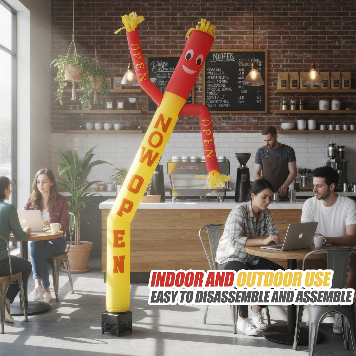 QIZRON outdoor promo mascot draws attention at festivals and storefronts.