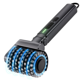 QKMPOM electric grill brush with three heads cleans grills efficiently