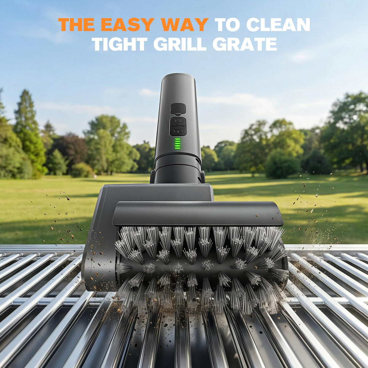 QKMPOM stainless mesh brush head removes stubborn grease