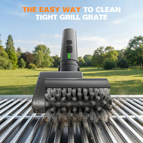 QKMPOM stainless mesh brush head removes stubborn grease