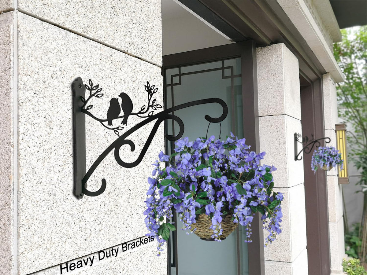 Qktxktzy wall-mounted iron plant hanger with rust resistant finish