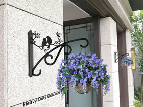 Qktxktzy wall-mounted iron plant hanger with rust resistant finish