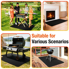Qlazipse versatile outdoor grill mat used on patio and lawn