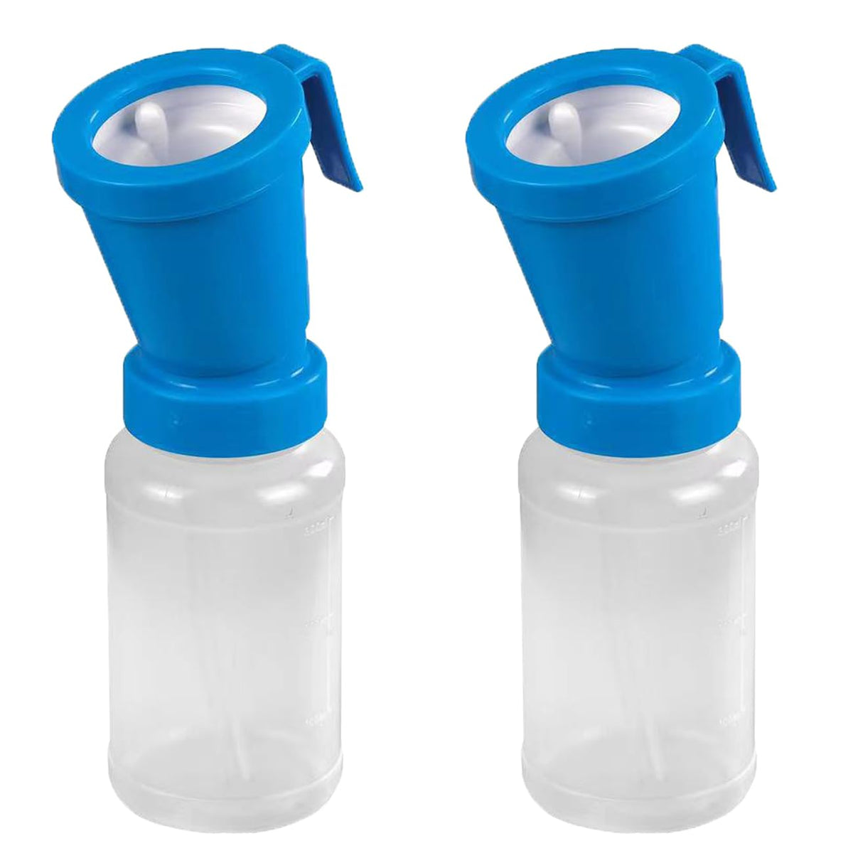 QMARK teat dip cup blue 300ml, front view, for quick and sanitary teat disinfection.