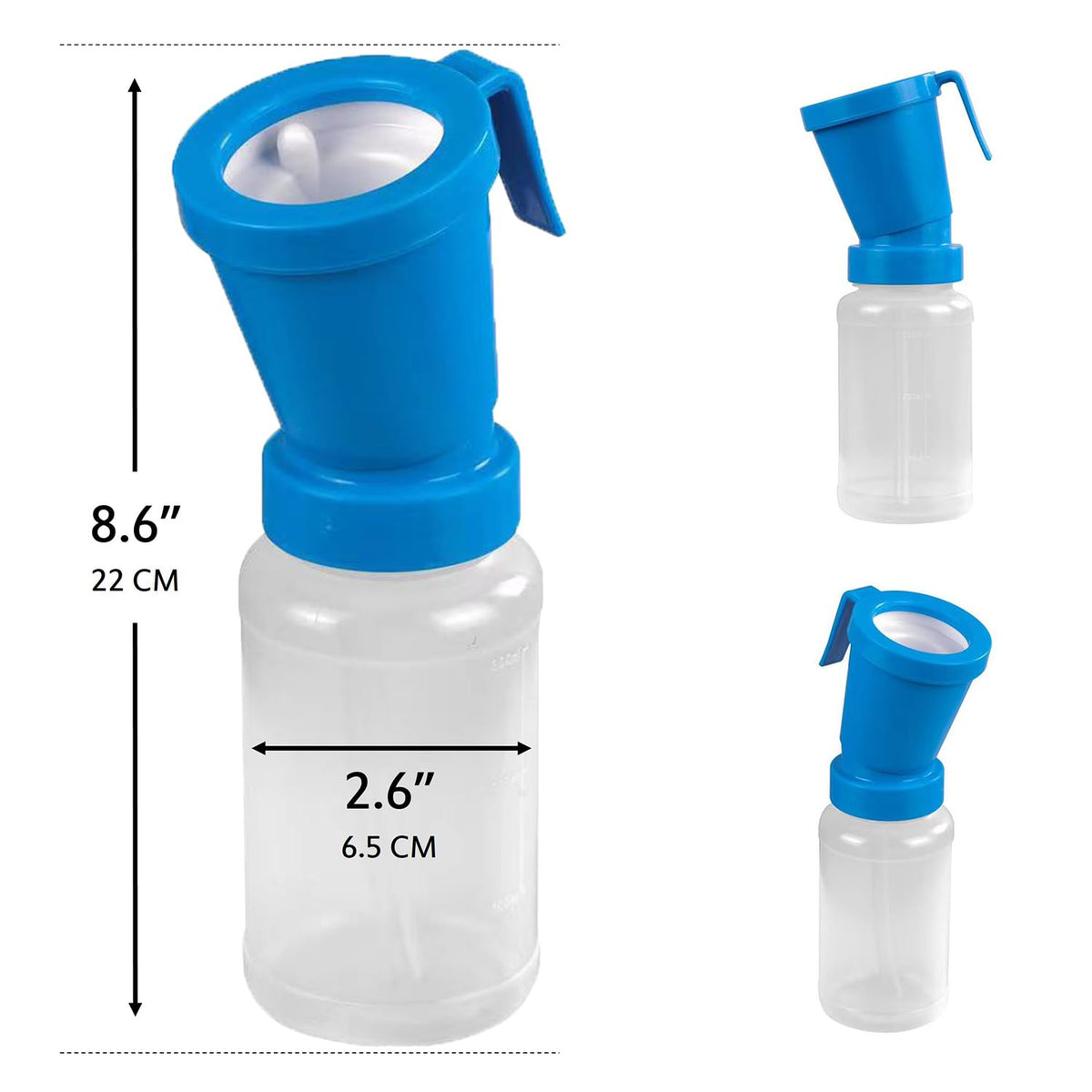 QMARK teat dip cup blue 300ml, side view, ideal for efficient pre-milking teat care.