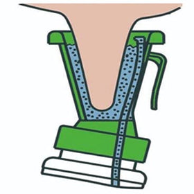 QMARK teat dip cup blue dip transfer action demonstrates easy dip movement.