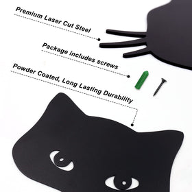 Qmetalart potted-cat stake decor for planters and flower beds outdoors.
