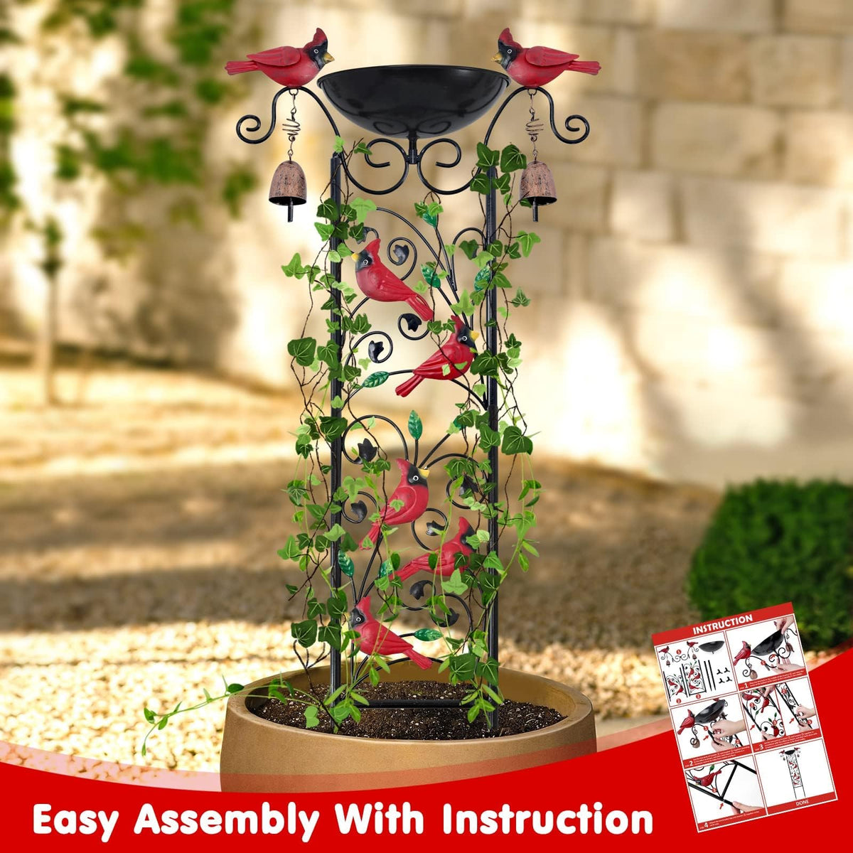 Qmetalart Weather resistant metal stake withstands outdoor elements.