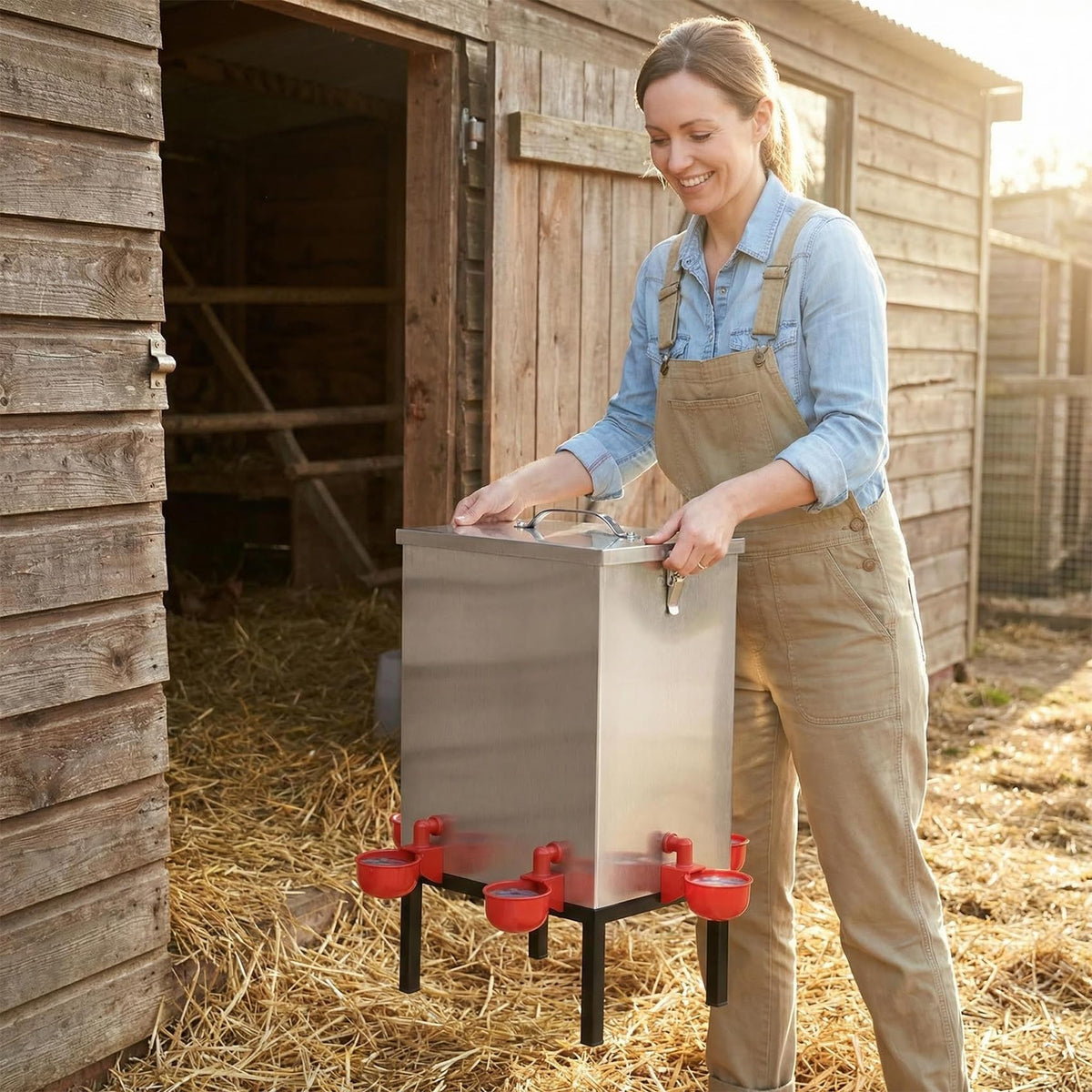 Qnemaei durable 304 stainless steel withstands busy coop environments