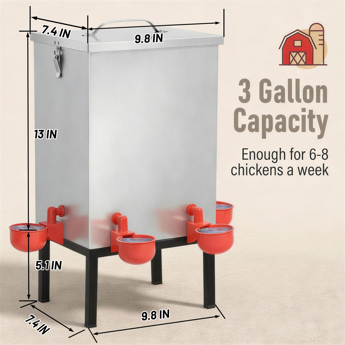 Qnemaei no-spill design keeps coop water clean and waste-free
