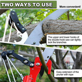 QNFANN easy-installation pole saw with fast, tool-free assembly