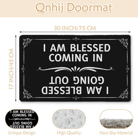 Qnhij 17x30 entryway mat fits most doorways.