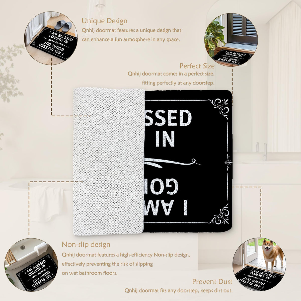 Qnhij Easy-clean texture cleans quickly with a shake or vacuum.