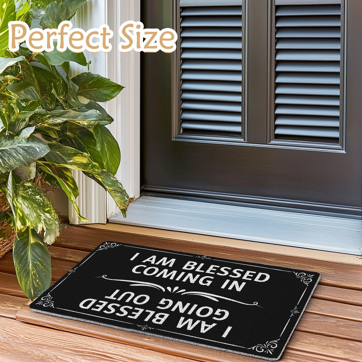 Qnhij Humorous entrance mat for indoor and outdoor use, versatile curb appeal.