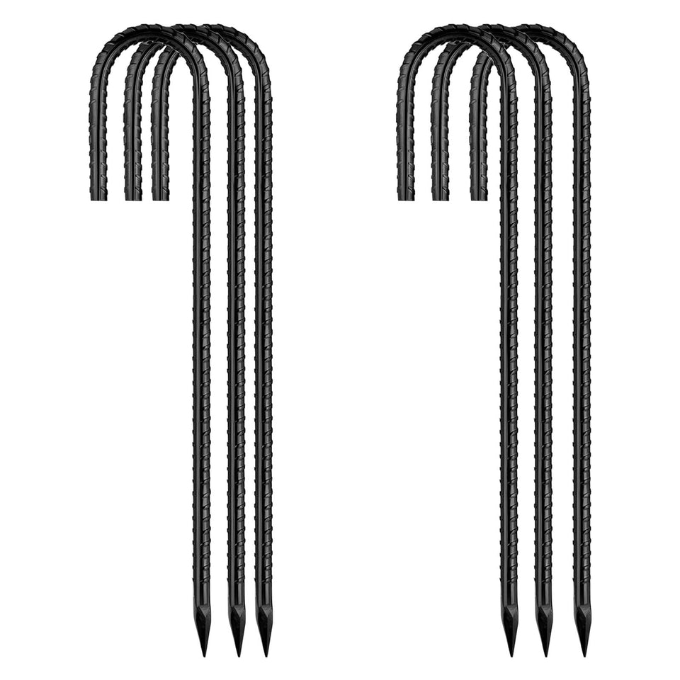 QNLONG 12 inch rebar stake with spiral design for strong ground grip