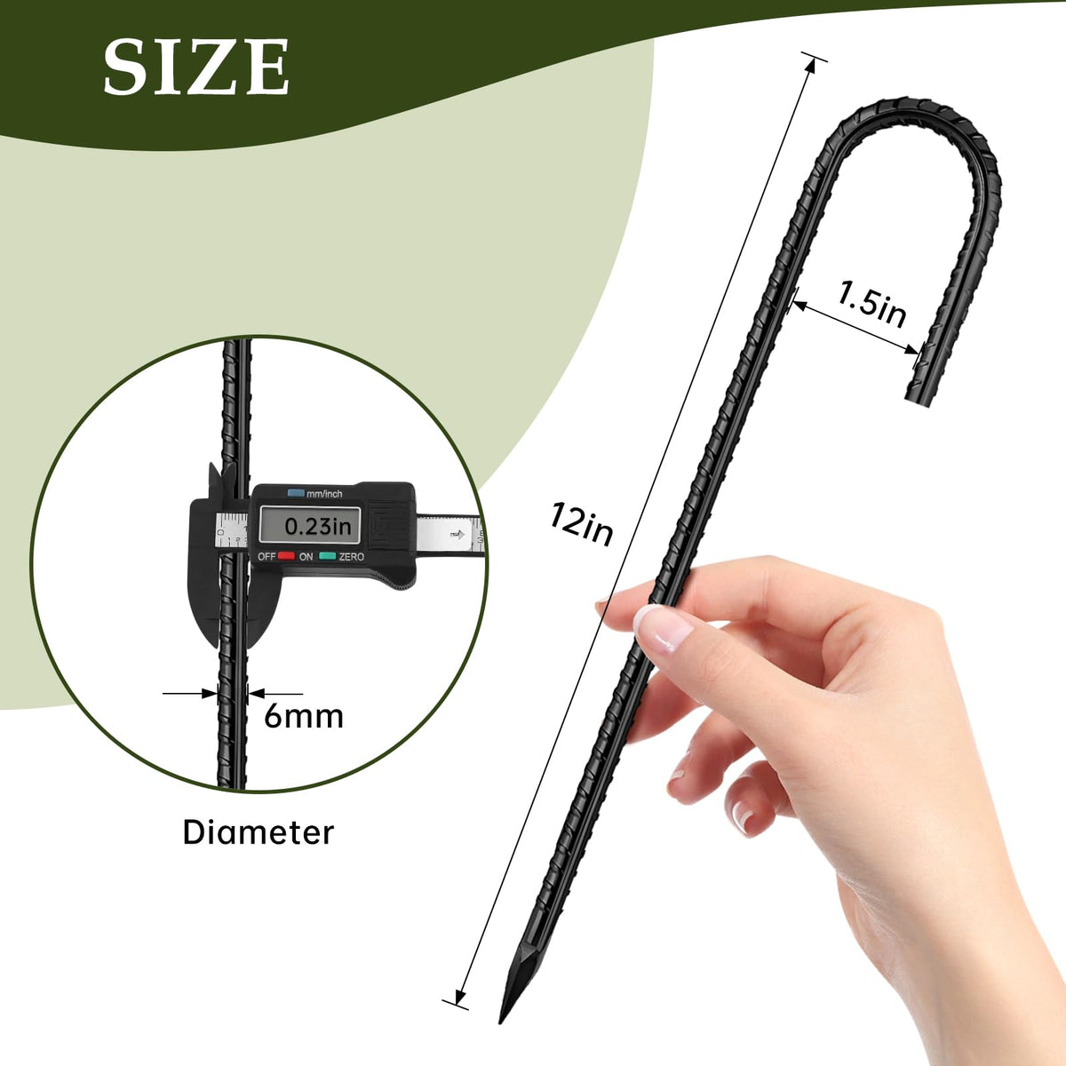 QNLONG J-hook ground stake secures tent with stability