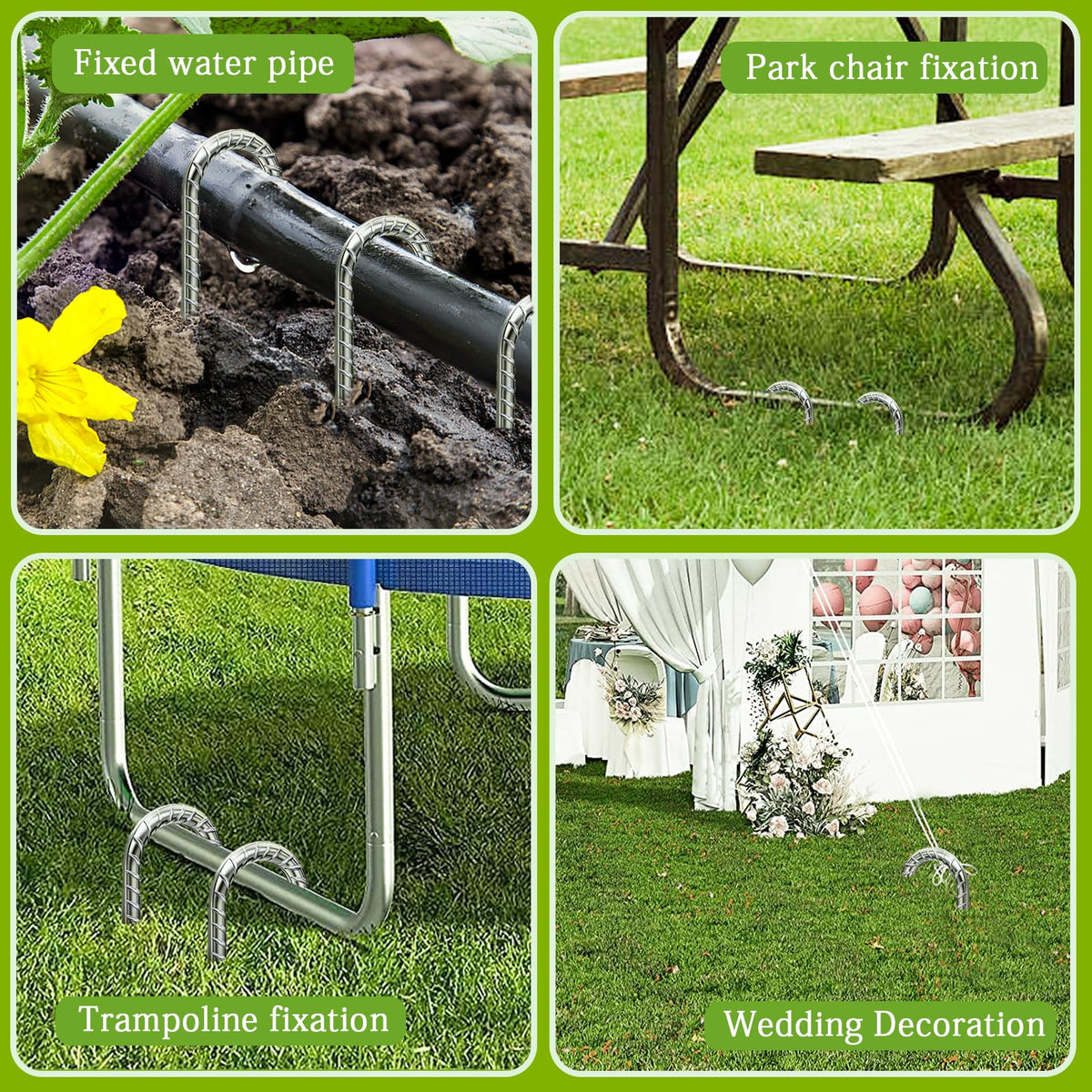 QNLONG J Hook Rebar Stakes use rust-proof galvanized steel for durability