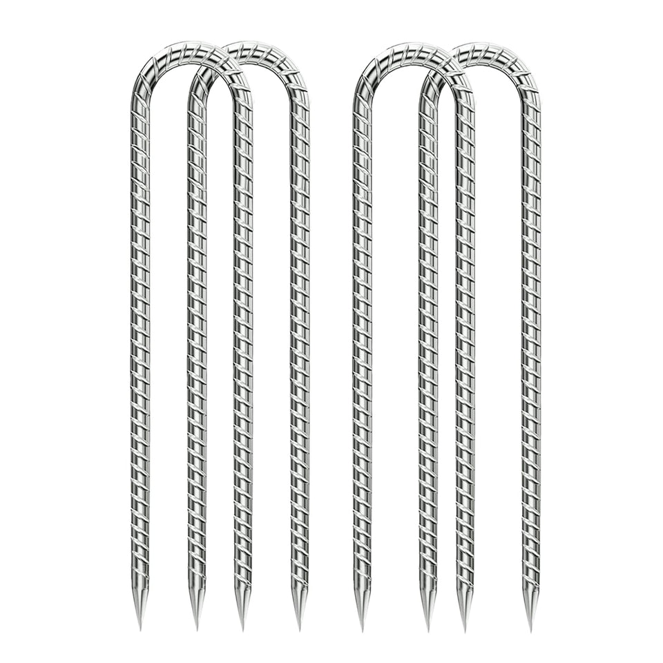 QNLONG Rebar Stake 12-Inch secures tents in windy conditions.