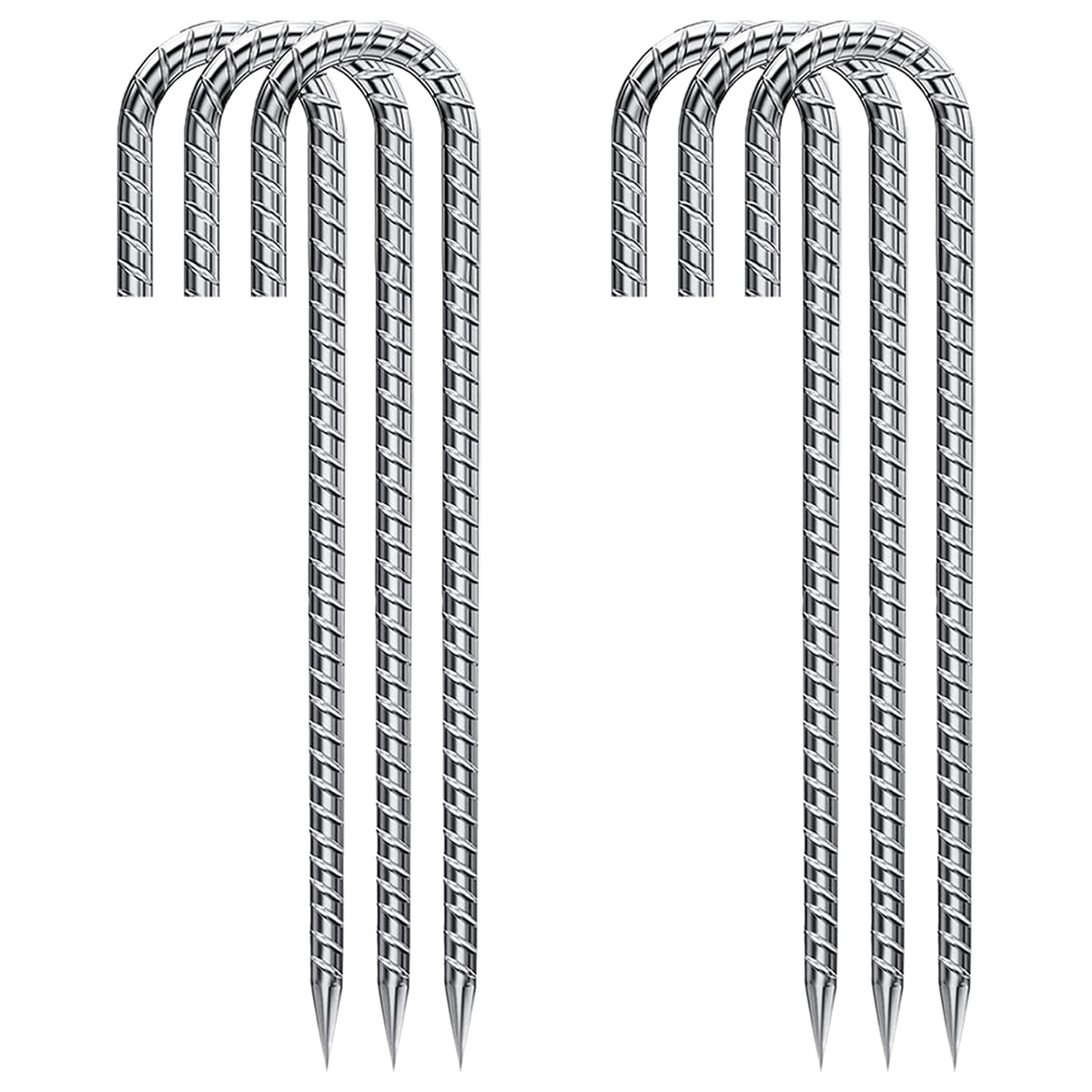 QNLONG 12-inch galvanized rebar stake for durable garden anchoring