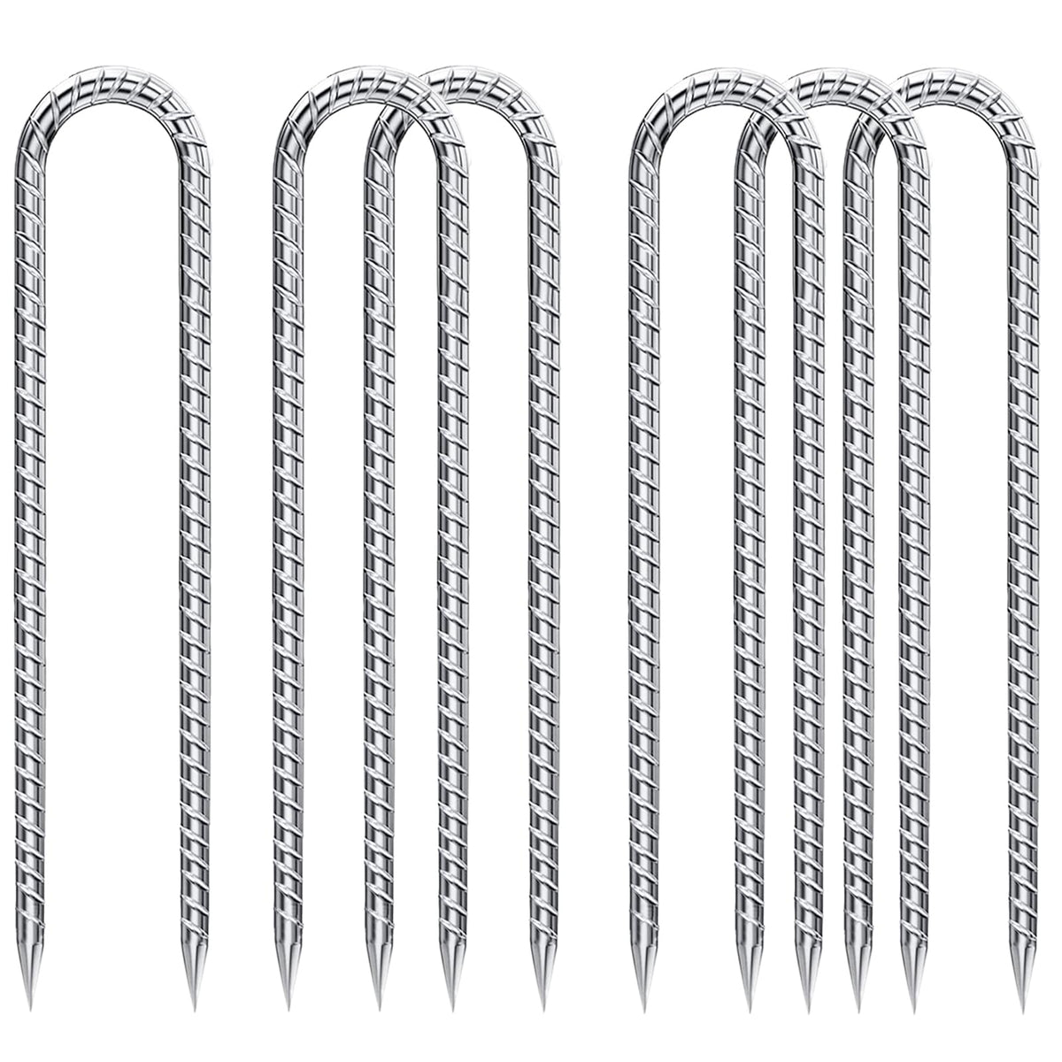 QNLONG rebar-stakes 12-inch galvanized for long-lasting outdoor anchoring and plant support