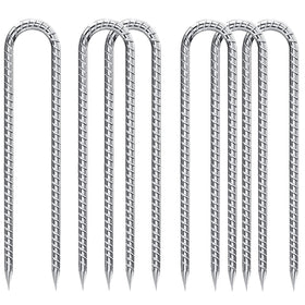 QNLONG rebar-stakes 12-inch galvanized for long-lasting outdoor anchoring and plant support
