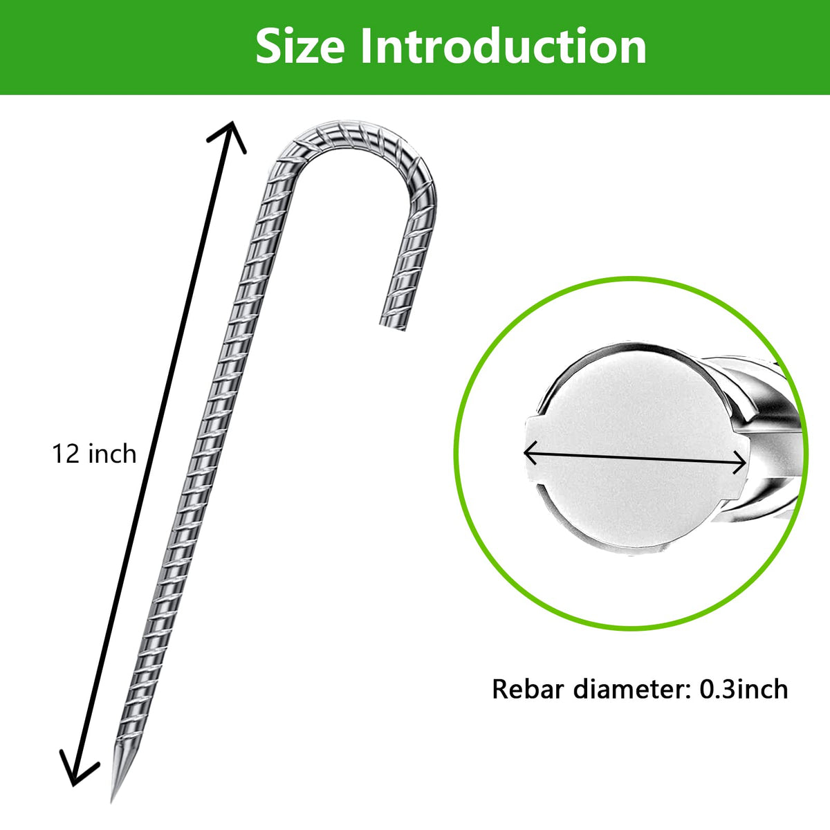 QNLONG spiral-design stake provides strong grip in varied terrain