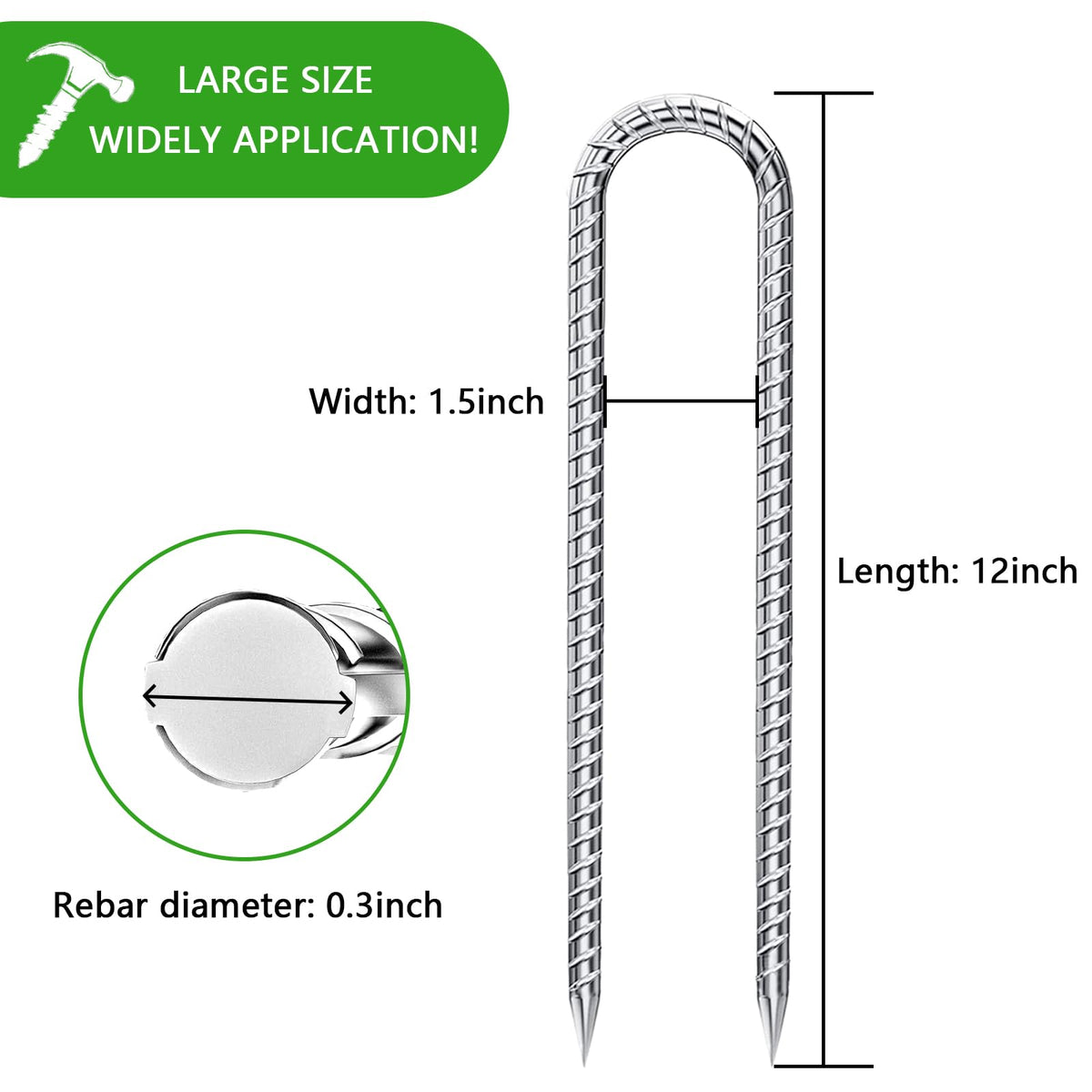 QNLONG U-hook trampoline stakes keep games safe in strong winds