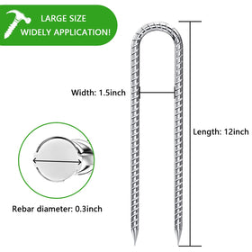 QNLONG U-hook trampoline stakes keep games safe in strong winds