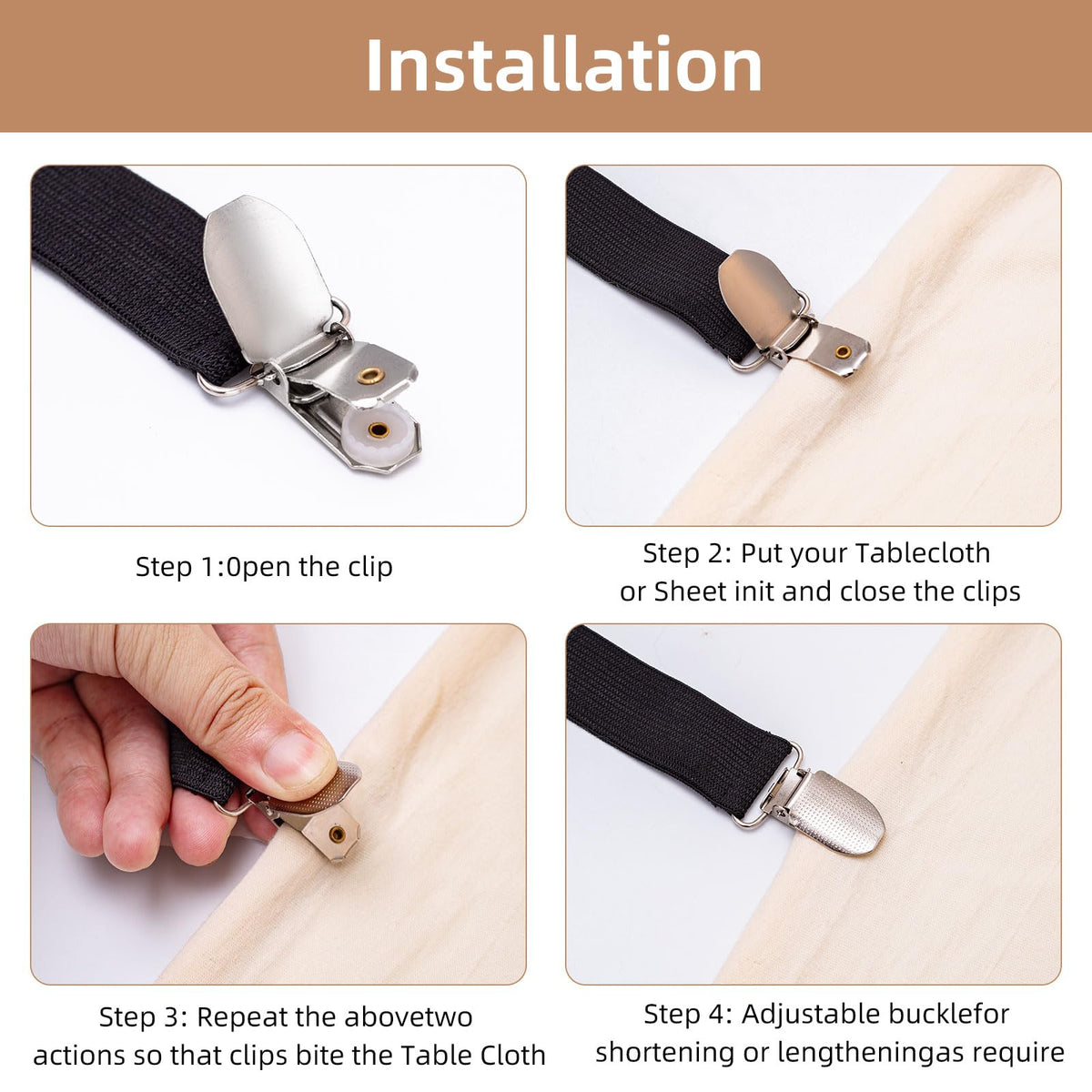 QoeCycth durable fabric clip for reusable outdoor tablecloths
