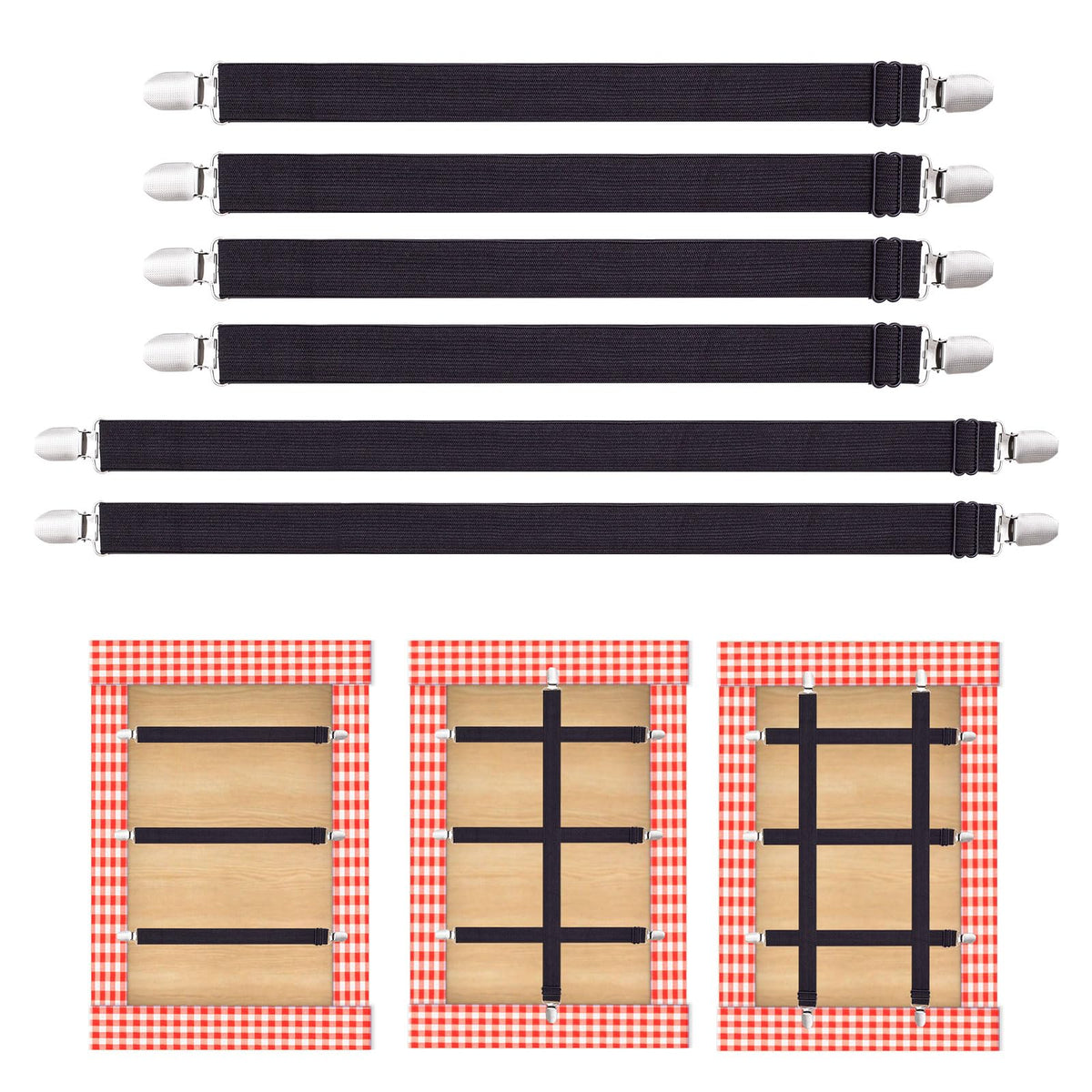 QoeCycth hidden-strap tablecloth clip keeps cloth flat on windy outdoor tables