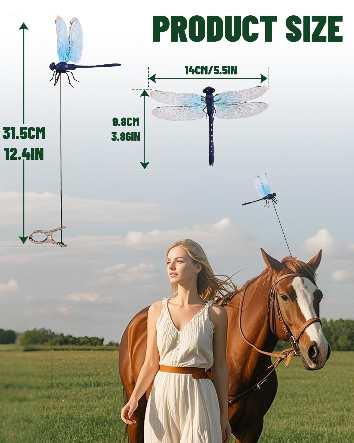 QOJH dragonfly clip with reinforced design shown on hat