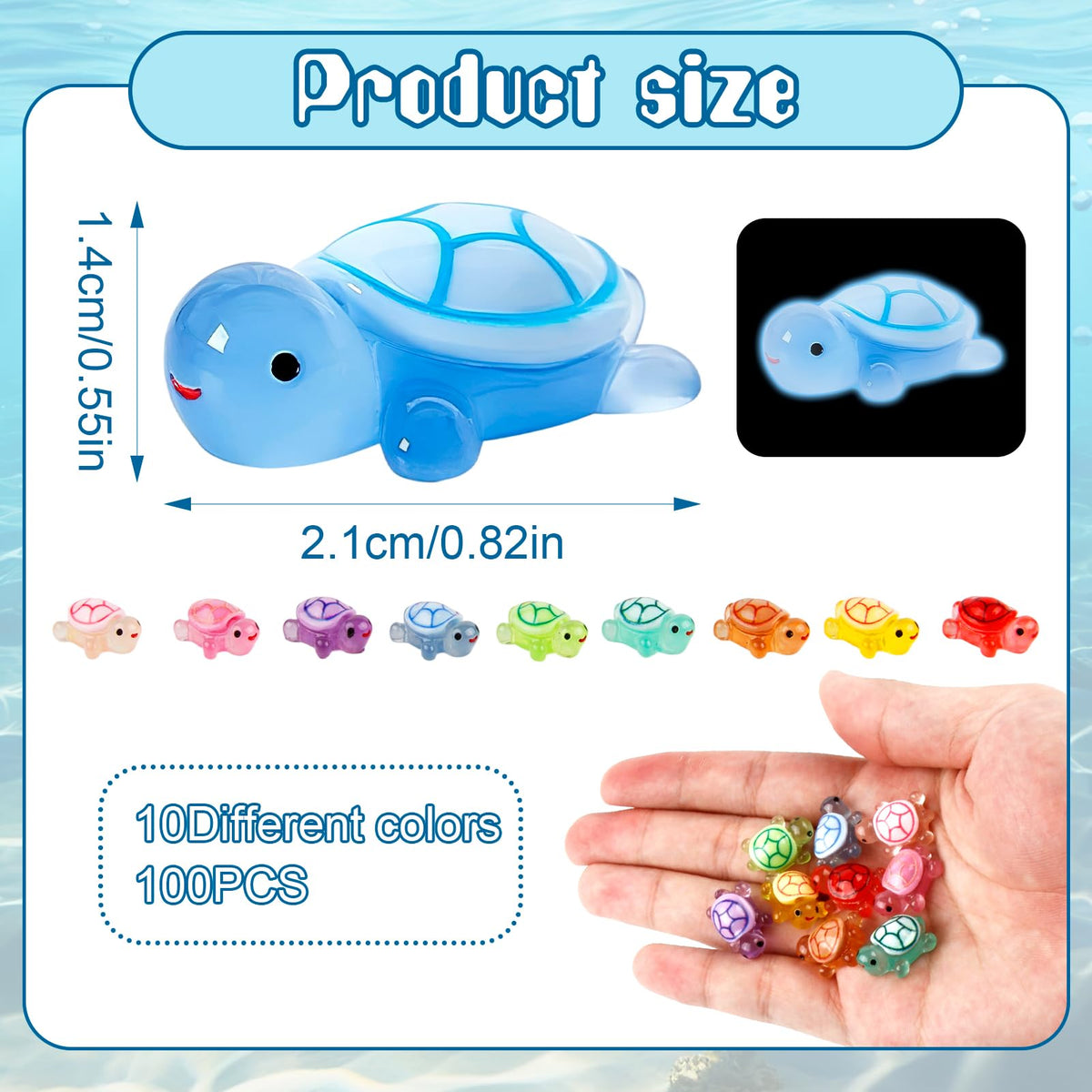 Qoncosy colorful resin turtles ideal for cake toppers and party displays.