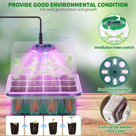 Qoolife seed starter tray with humidity dome for consistent moisture
