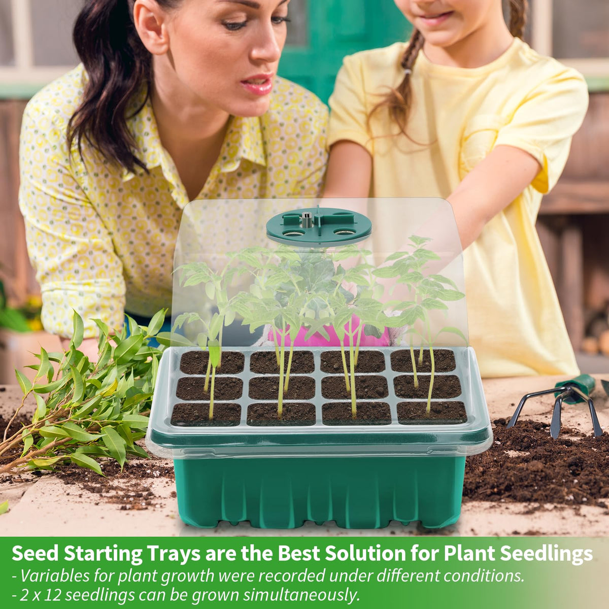 Qoolife seed starter tray supports rapid growth with optimized lighting