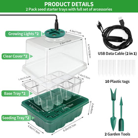Qoolife seed starter tray with timing controller for customized light cycles