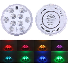 Qoolife submersible LED light provides steady underwater glow for ponds and fountains.