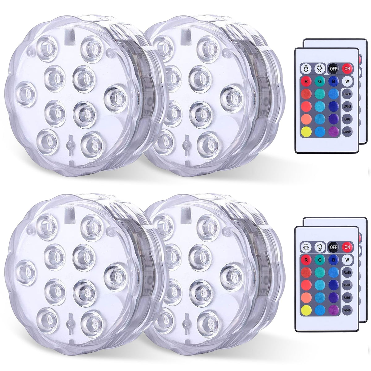 Qoolife submersible LED light with remote for versatile water décor