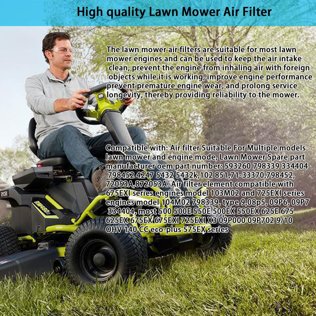 QQV 593260 compatible with 500 to 725EXI mower engines