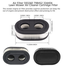 QQV 593260 air filter cartridge side view designed for easy installation